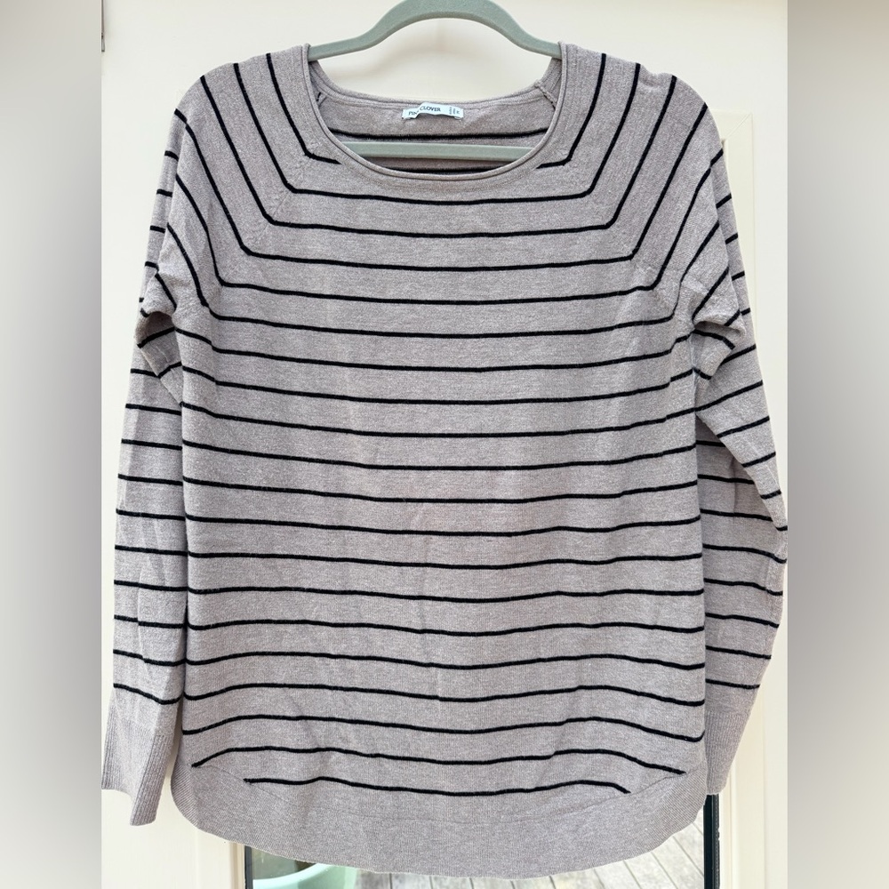 Pink Clover Tan and Black Striped Sweater